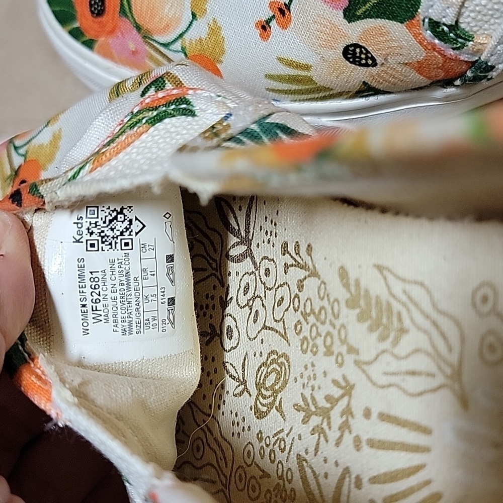 KedsxRifle Paper Co Double Decker Meadow Floral Slip-On Shoes Women Size 10W EUC - Picture 6 of 8